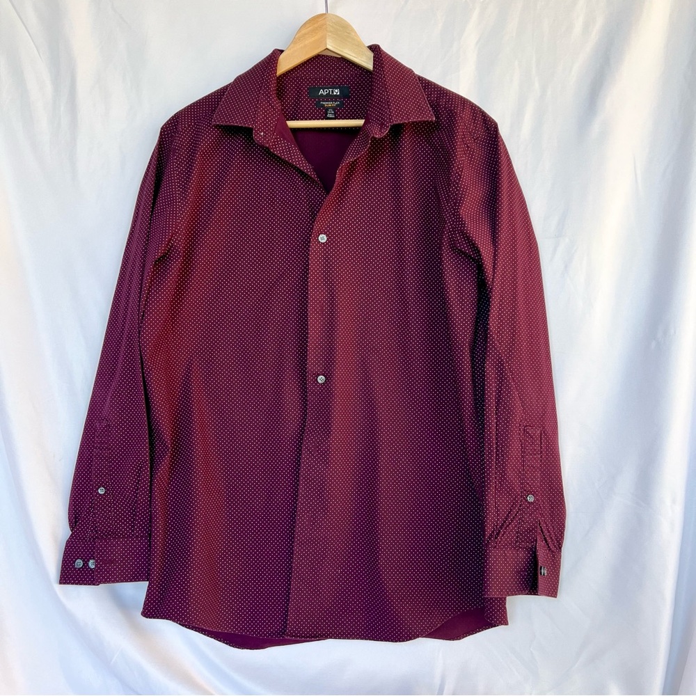 Apt 9 Men’s Long Sleeve Button Down size XL ( 17, 34/35 ) Maroon, Burgundy Color